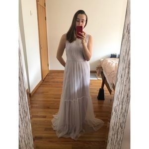 Monique Lhuillier Bridesmaid Purple Maxi Gown